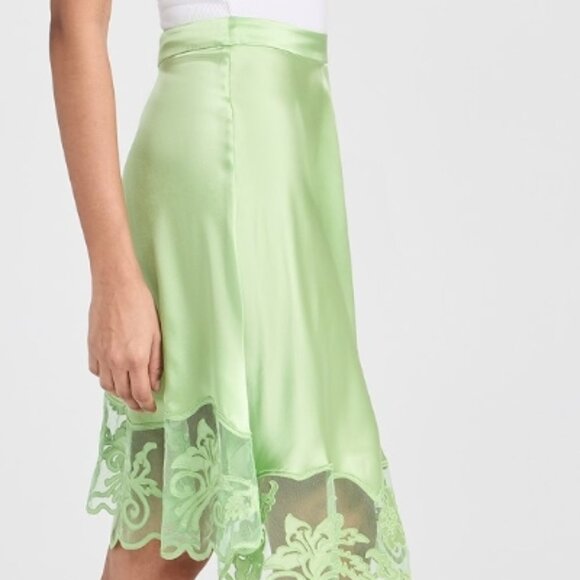 NWT ULLA JOHNSON Silk Avalon skirt in Celadon L $550 - Picture 6 of 10